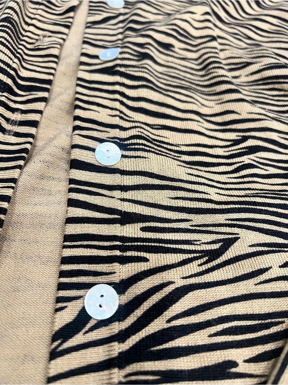 Y2K zebra print silk & nylon blouse with button up cardigan. 2 piece set